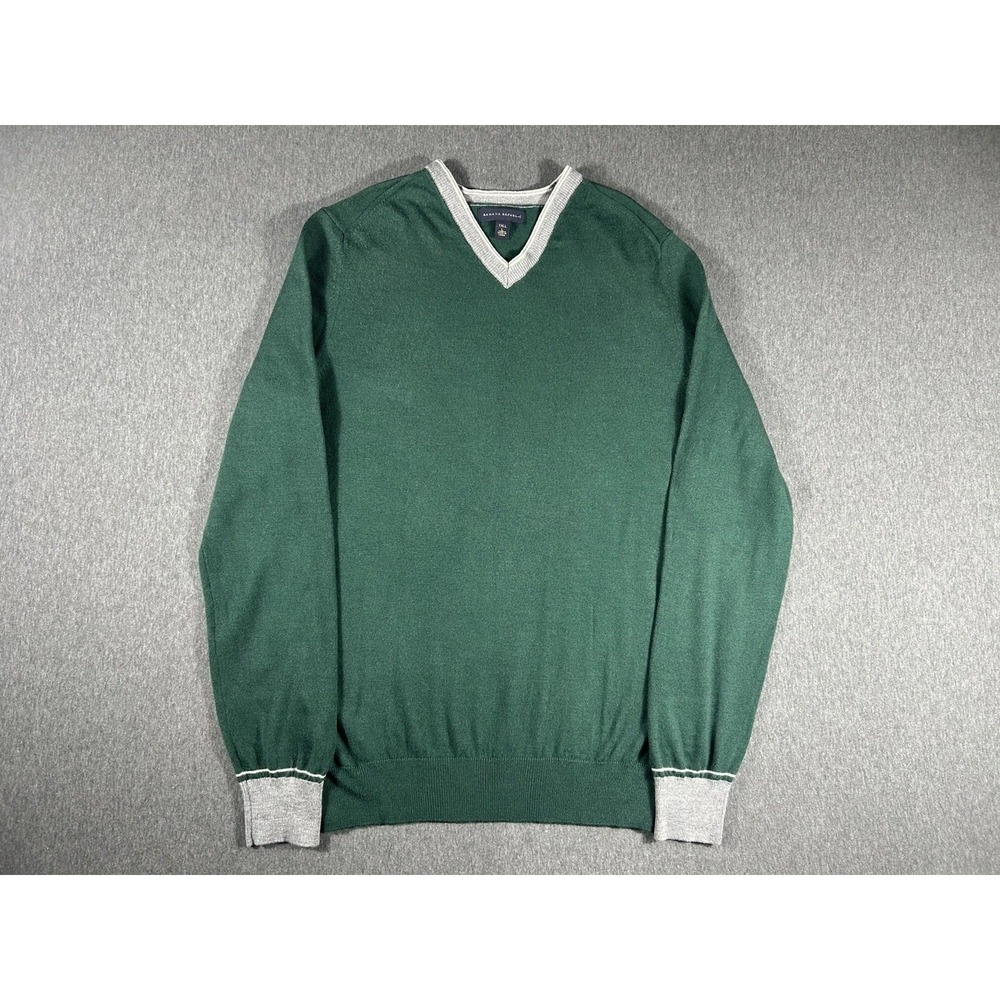 Banana Republic Green Merino Wool Blend V-NeckSweater Size Large Tall